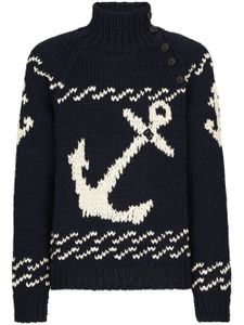 Dolce & Gabbana pull en maille intarsia - Bleu