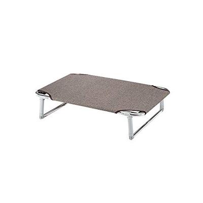 Ferplast DREAM 80, Stretcher voor honden verhoogd bed,aluminium structuur met elastische bochten, stoffen bekleding met de kleur Taupe, 84 x 54 x h 18 cm