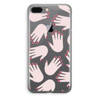 Hands pink: iPhone 8 Plus Transparant Hoesje - thumbnail