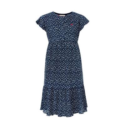 LOOXS little gebloemde A-lijn jurk donkerblauw/wit LOOXS little gebloemde A-lijn jurk donkerblauw/wit