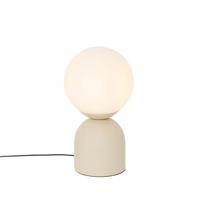 QAZQA - Hotel chique Hotel chique tafellamp beige met opaal glas - Pallon Trend | Woonkamer | Slaapkamer | Keuken - Staal Bol - E27 Geschikt voor LED - Max. 1 x 15 Watt