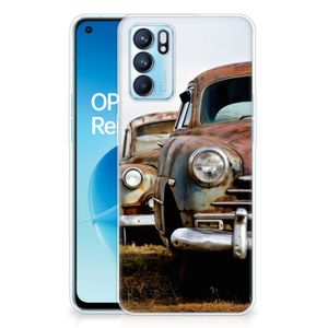 OPPO Reno6 5G Siliconen Hoesje met foto Vintage Auto