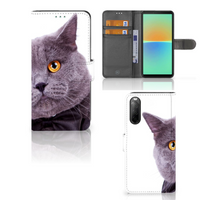 Sony Xperia 10 IV Telefoonhoesje met Pasjes Kat - thumbnail