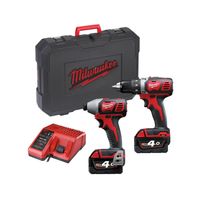 Milwaukee M18 BPP2D-402C Powerpack (M18BDD+M18BID+(2) 4.0Ah 18V+(1) M1218 lader+koffer) - 4933447126