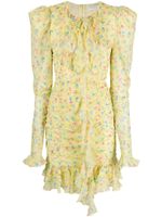 Alessandra Rich robe courte à fleurs - Jaune