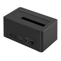 LogiLink QP0027 basisstation voor opslagstations USB 3.2 Gen 2 (3.1 Gen 2) Type-C Zwart - thumbnail