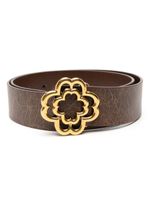 Maje ceinture en cuir Clover à effet usé - Marron