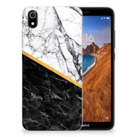 Xiaomi Redmi 7A TPU Siliconen Hoesje Marmer Wit Zwart - Origineel Cadeau Man