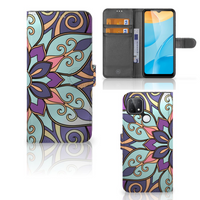 OPPO A15 Hoesje Purple Flower