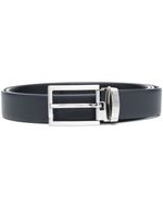 Emporio Armani ceinture en cuir à boucle logo - Bleu