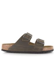 BIRKENSTOCK Birkenstock - Arizona | Faded Khaki Kaki Leer Platte sandalen Unisex