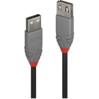 Lindy 36705 USB-kabel 5 m USB A Mannelijk Vrouwelijk Zwart, Grijs