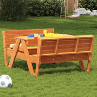 Picknicktafel voor kinderen 88x122x58 cm grenenhout wasbruin - thumbnail