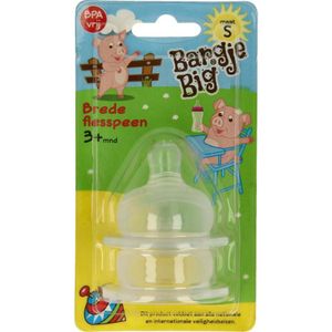 Bargje Big Silicone speen brede fles maat S (2 st)