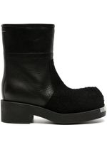 MM6 Maison Margiela bottes Biker en cuir et daim - Noir - thumbnail