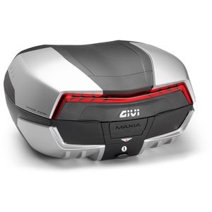 GIVI V58 Maxia 5 Monokey Topkoffer, Topkoffers en zijkoffers voor de moto, rode reflectoren, mat grijze afwerking