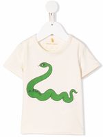 Mini Rodini t-shirt en coton biologique à imprimé serpent - Blanc