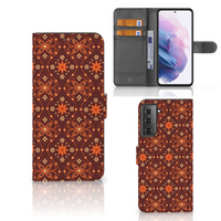 Samsung Galaxy S21 Plus Telefoon Hoesje Batik Brown