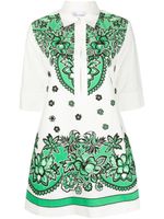 RED Valentino floral-embroidery cotton mini dress - Blanc