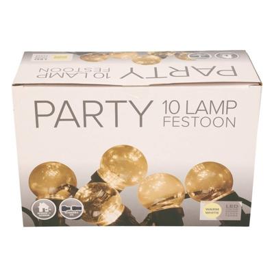 Festoon buiten lichtsnoer 5 meter met warm witte LED lampjes - Lichtsnoer voor buiten