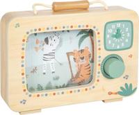 small foot Televisie-muziekdoos 'Safari', FSC® 100% gecertificeerd hout, draaibare panoramabeelden, voor kinderen vanaf 24 maanden, 12735