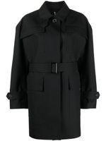 Mackintosh manteau boutonné à taille ceinturée - Noir