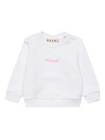 Marni Kids sweat en coton à logo imprimé - Blanc