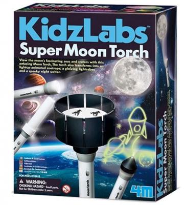 4M Kidzlabs: super zaklamp maan bouwpakket 4M Kidzlabs: super zaklamp maan bouwpakket