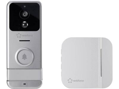 Renkforce RF-3206026 Complete set voor Video-deurintercom via WiFi WiFi, Radiografisch Zilver, Wit