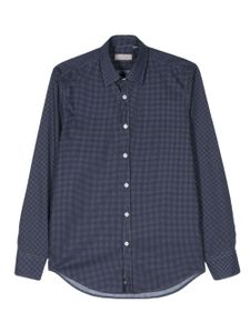 Canali chemise en coton à pois - Bleu