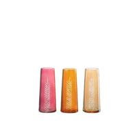 J-Line vaas Bladeren - glas - mix - small - 3 stuks