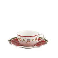 Villeroy & Boch Toy's Delight Koffie/theekop 0.2l wit met schotel rood