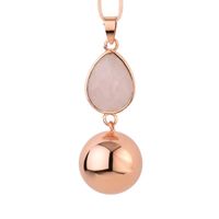 Bola hanger Rose gold faceted pink drop Maat - thumbnail