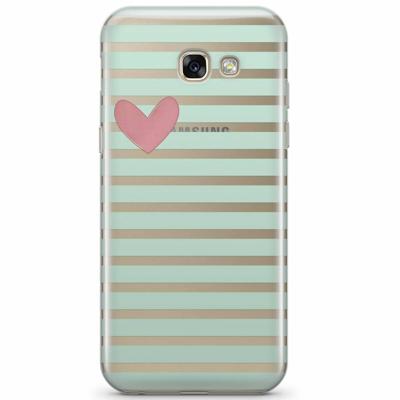Samsung Galaxy A3 2017 transparant hoesje - Mint hart