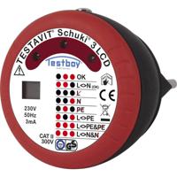 Testboy Testavit Schuki 3 LCD Stopcontacttester CAT II 300 V LED, LCD - thumbnail