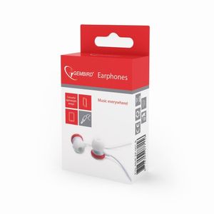 Gembird MHP-EP-001-R hoofdtelefoon/headset Hoofdtelefoons In-ear 3,5mm-connector Rood, Wit