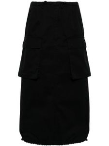 MM6 Maison Margiela drawstring-waist cotton midi skirt - Noir