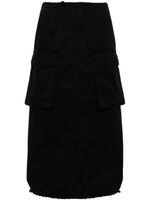 MM6 Maison Margiela drawstring-waist cotton midi skirt - Noir - thumbnail