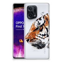 Hoesje maken OPPO Find X5 Watercolor Tiger - thumbnail