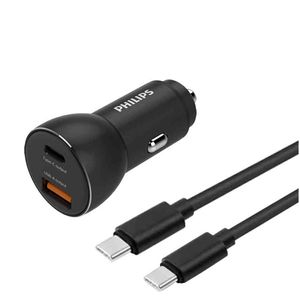 Philips Autolader USB A-C - DLP2521C/04 - incl. USB-C oplaadkabel - Auto Adapter - USB-C en USB-A - 36W Fast Charge