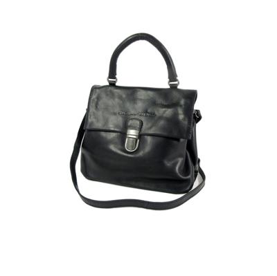 Schoudertas handtas RIANNE Wax pull up zwart