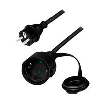 LogiLink LPS102 Outdoor Power Verlengkabel voor buiten (geaarde contact), 5 m, zwart