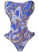 Lygia & Nanny maillot de bain bandeau à imprimé graphique - Bleu