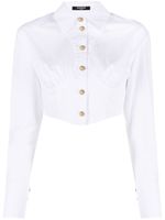 Balmain chemise crop à manches longues - Blanc