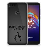 Motorola Moto E6 Play Silicone-hoesje Finger Don't Touch My Phone