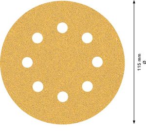 Bosch Accessoires Expert C470 schuurpapier voor excenterschuurmachines 115 mm, 8 gaten, K60 5-delig - 2608900795