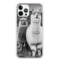 iPhone 12 Pro Max siliconen telefoonhoesje - Llama hipster