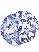 Dolce & Gabbana set de deux assiettes en porcelaine à imprimé Blu Mediterraneo - Blanc