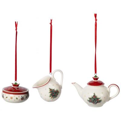Villeroy & Boch Toy's Delight Specifiek kerstversiering Porselein Groen, Rood, Wit 3 stuk(s)