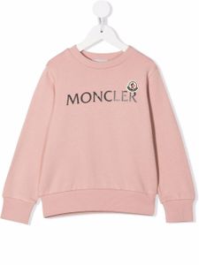 Moncler Enfant sweat à logo imprimé - Rose